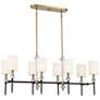 1_Tivoli 42" Wide Matte Black Brass 8-Light Linear Chandelier