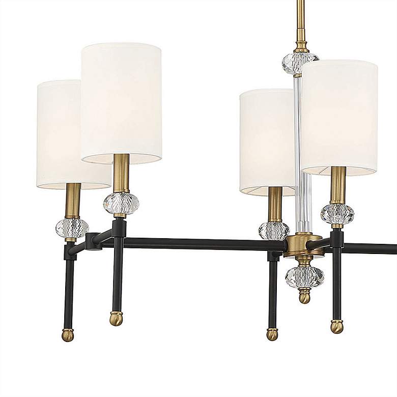 Image 2 Tivoli 42" Wide Matte Black Brass 8-Light Linear Chandelier more views