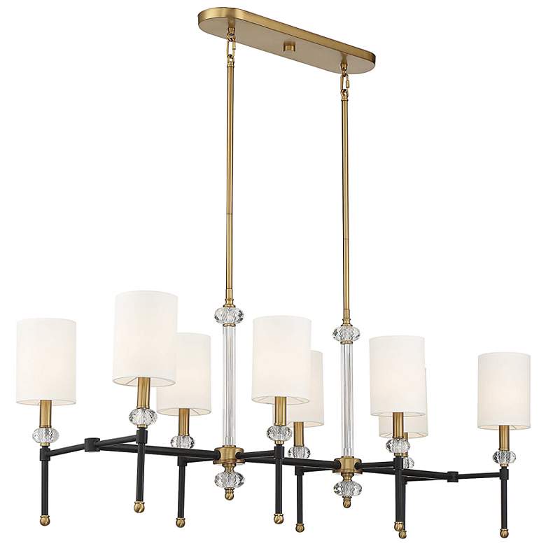 Image 3 Tivoli 42" Wide Matte Black Brass 8-Light Linear Chandelier more views