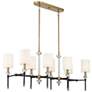 3_Tivoli 42" Wide Matte Black Brass 8-Light Linear Chandelier more views
