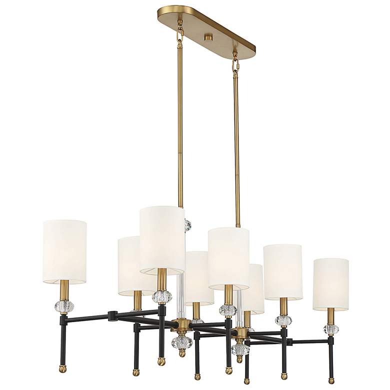Image 4 Tivoli 42" Wide Matte Black Brass 8-Light Linear Chandelier more views