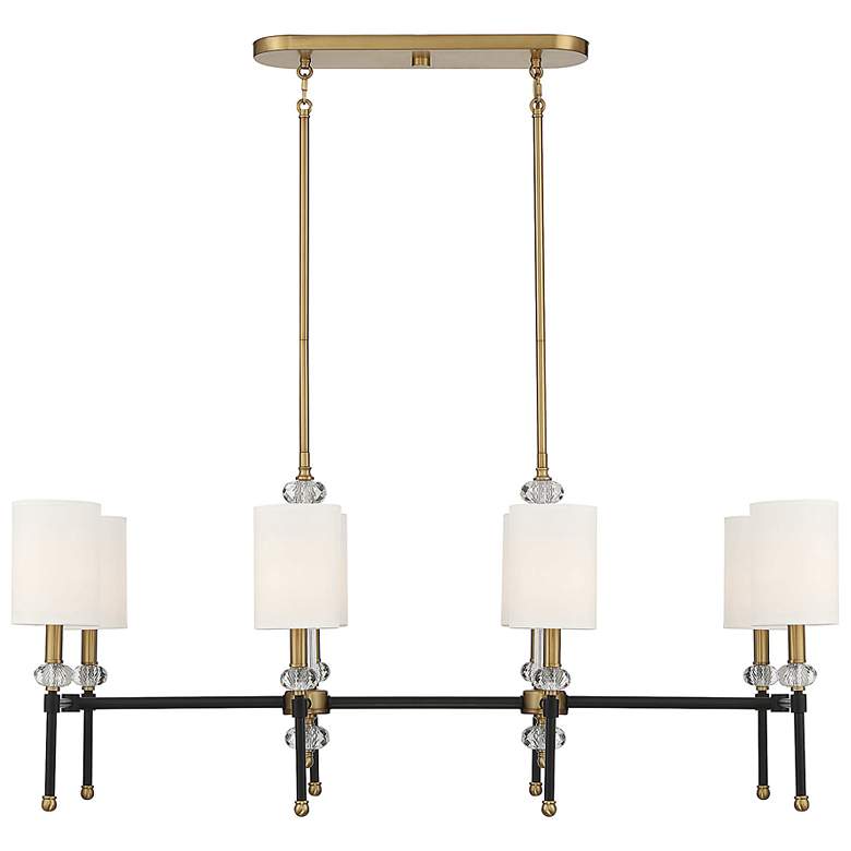 Image 5 Tivoli 42" Wide Matte Black Brass 8-Light Linear Chandelier more views