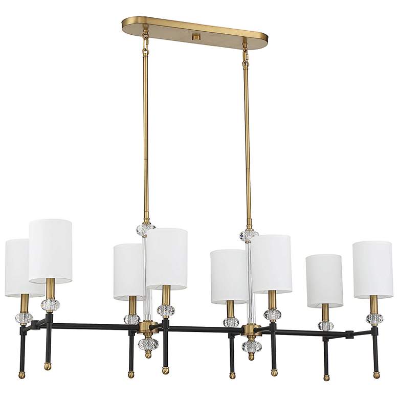 Image 6 Tivoli 42" Wide Matte Black Brass 8-Light Linear Chandelier more views