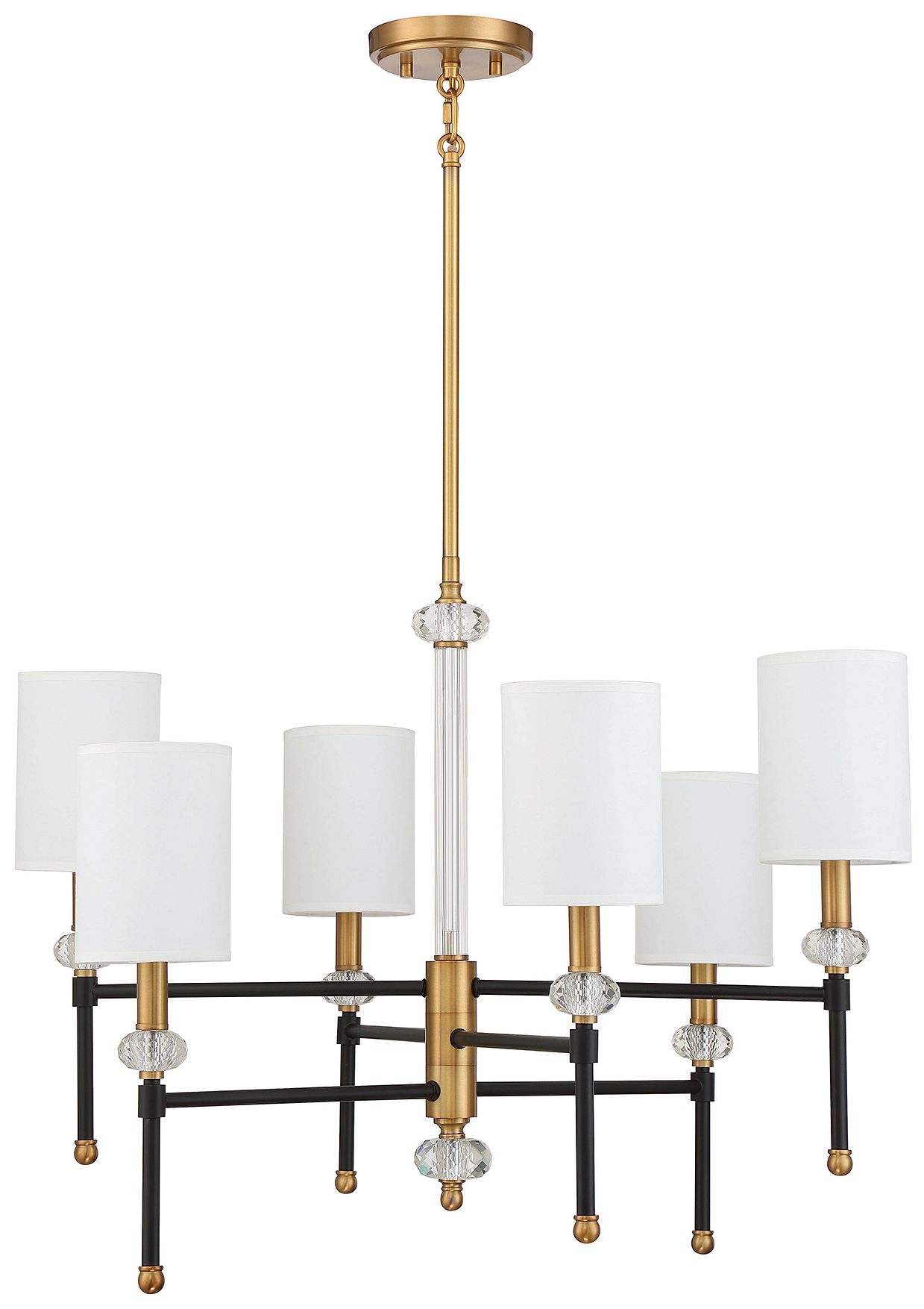 Image 2 Tivoli 6-Light Chandelier in Matte Black with Warm Brass Accents more views