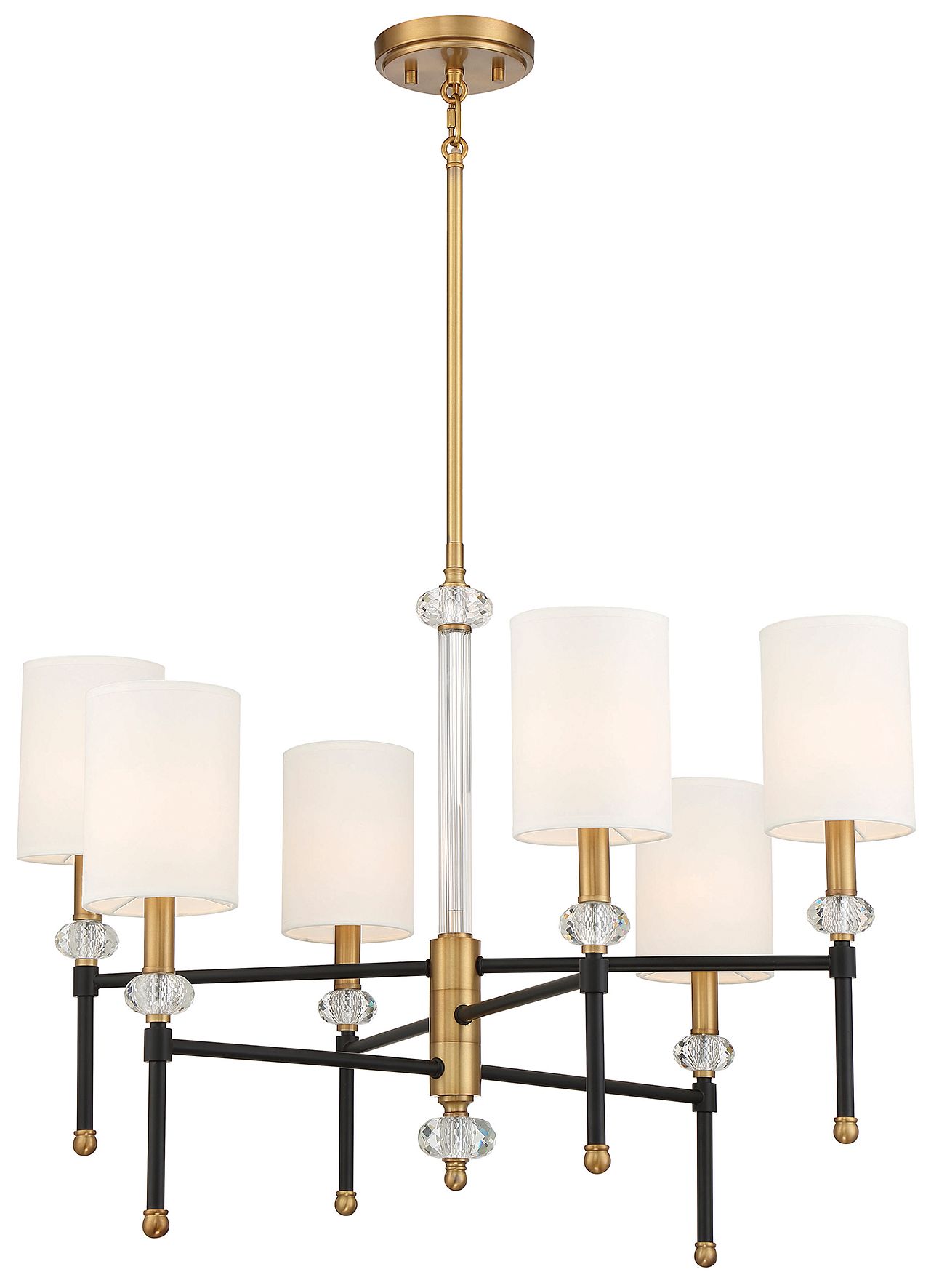 Image 3 Tivoli 6-Light Chandelier in Matte Black with Warm Brass Accents more views