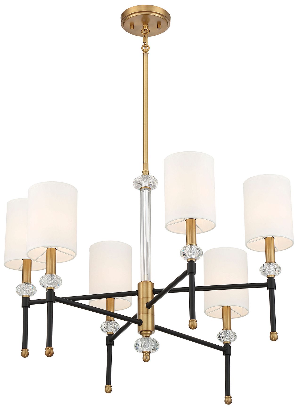 Image 4 Tivoli 6-Light Chandelier in Matte Black with Warm Brass Accents more views