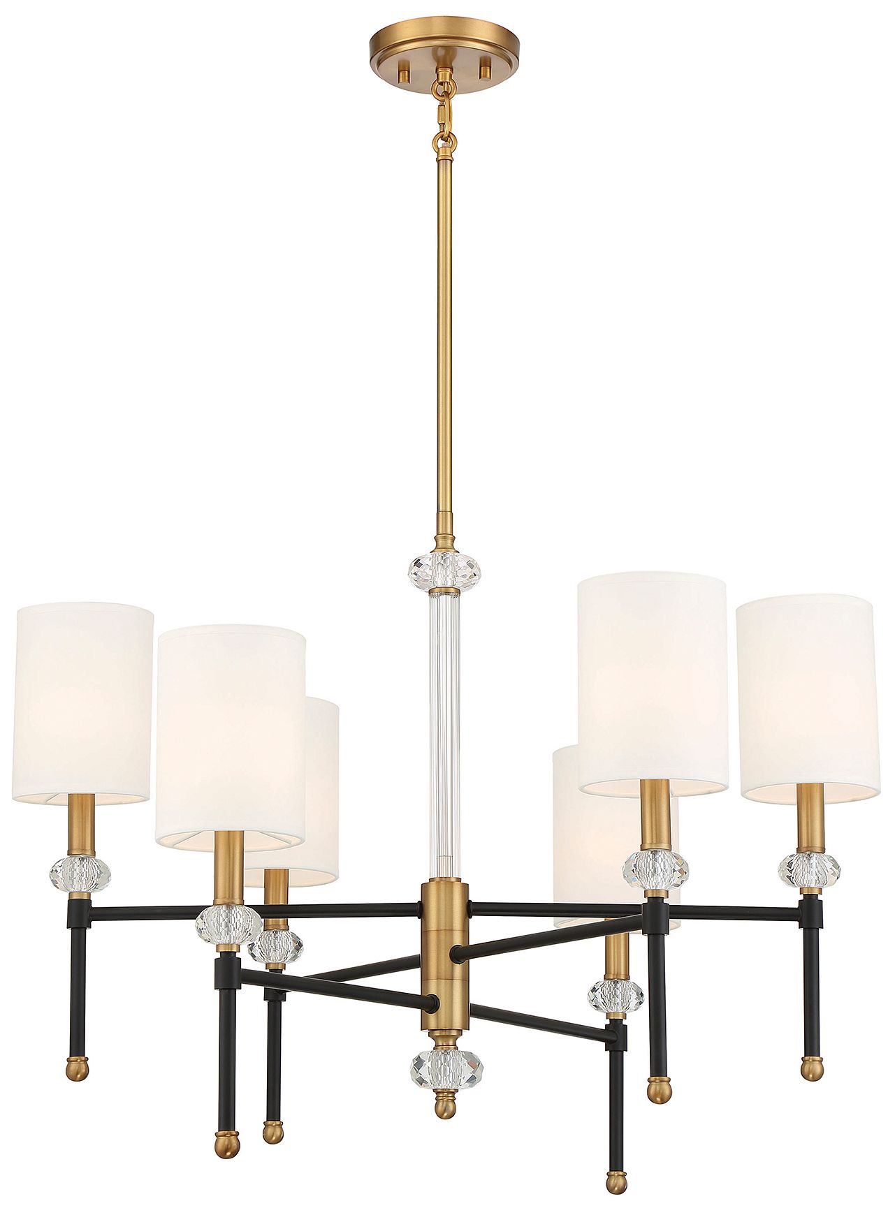 Image 5 Tivoli 6-Light Chandelier in Matte Black with Warm Brass Accents more views
