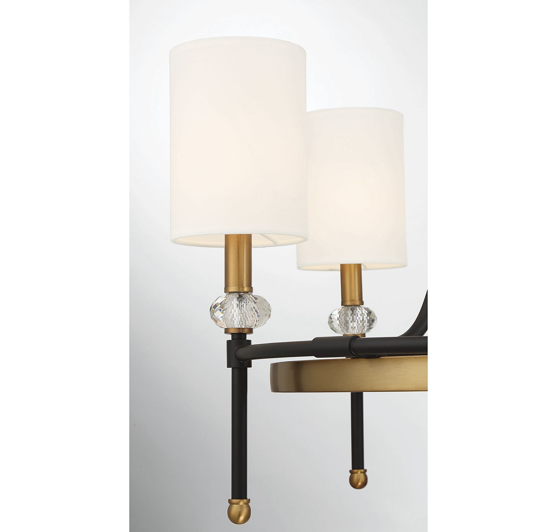 Image 3 Tivoli 6-Light Chandelier in Matte Black with Warm Brass Accents more views