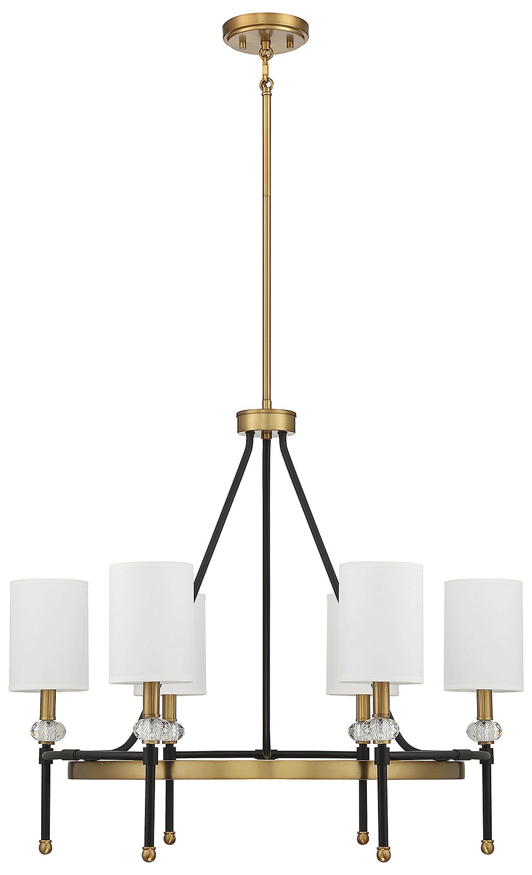 Image 4 Tivoli 6-Light Chandelier in Matte Black with Warm Brass Accents more views