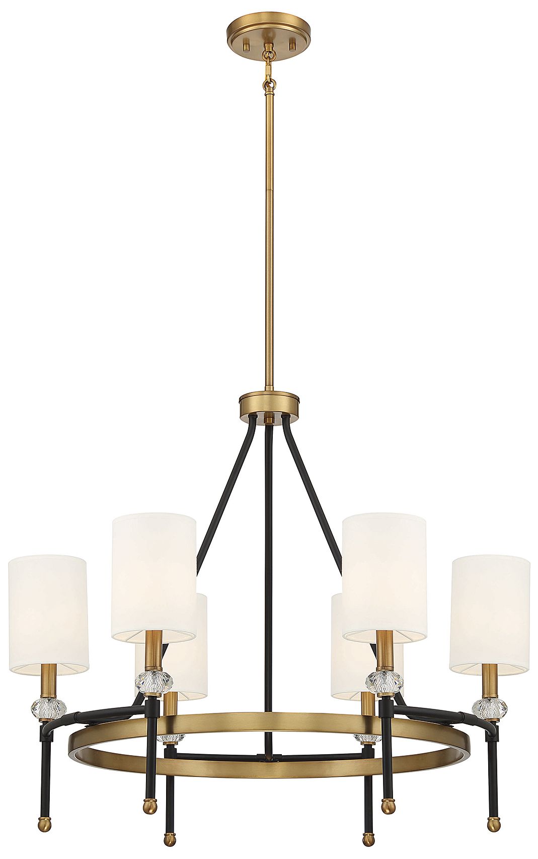 Image 5 Tivoli 6-Light Chandelier in Matte Black with Warm Brass Accents more views