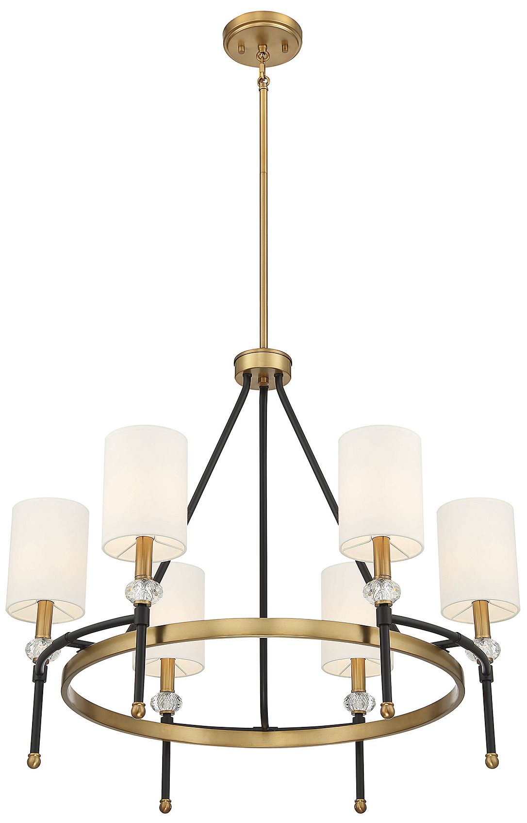 Image 6 Tivoli 6-Light Chandelier in Matte Black with Warm Brass Accents more views