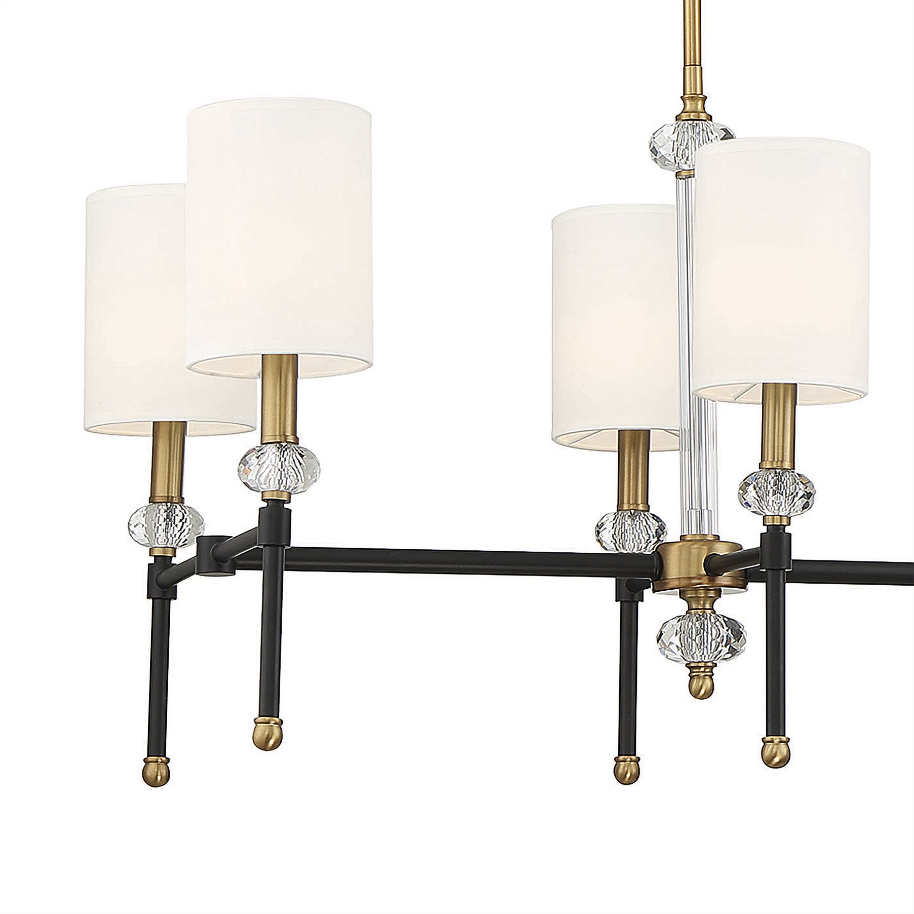 Image 2 Tivoli 8-Light Linear Chandelier in Matte Black with Warm Brass Accents more views