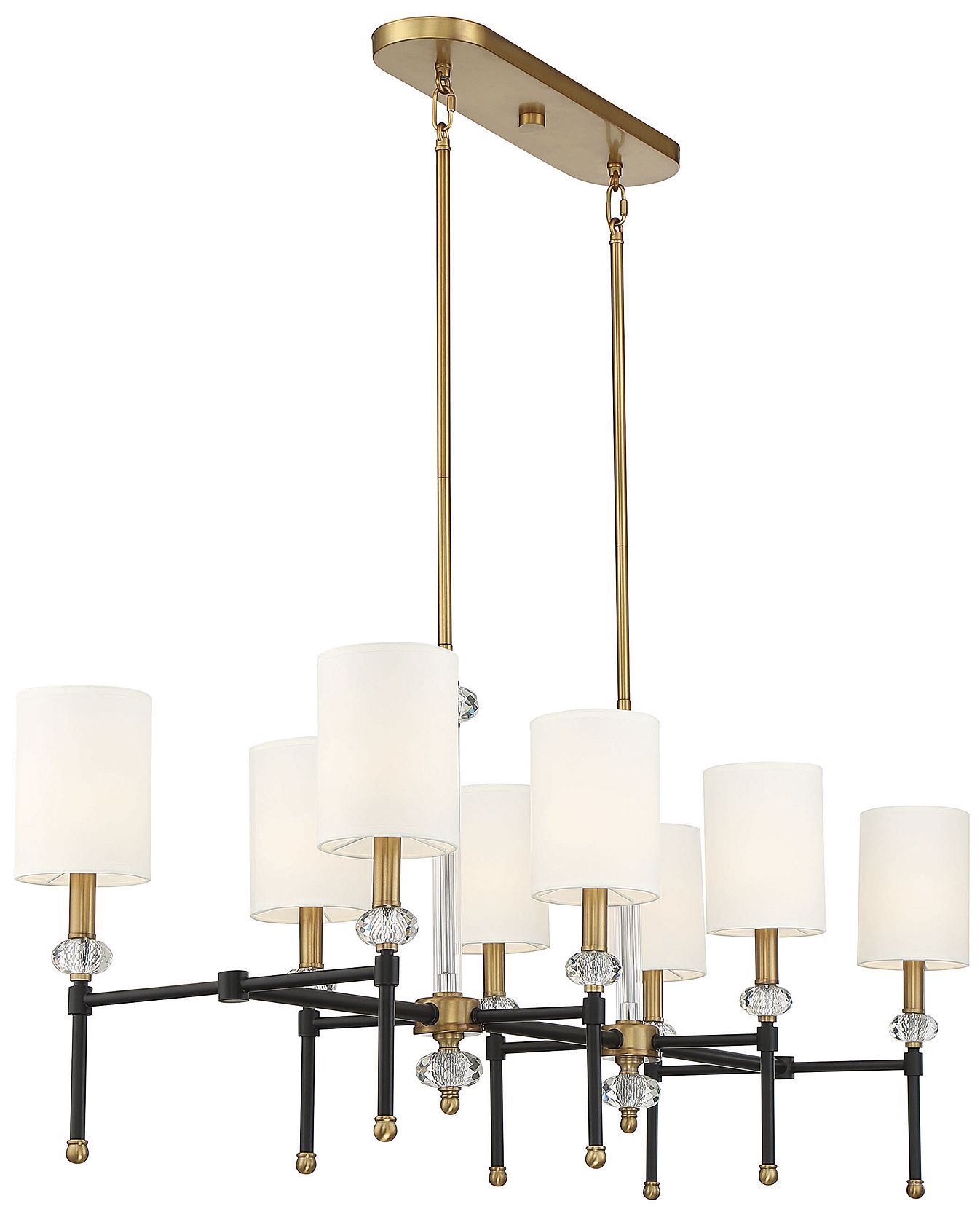 Image 4 Tivoli 8-Light Linear Chandelier in Matte Black with Warm Brass Accents more views