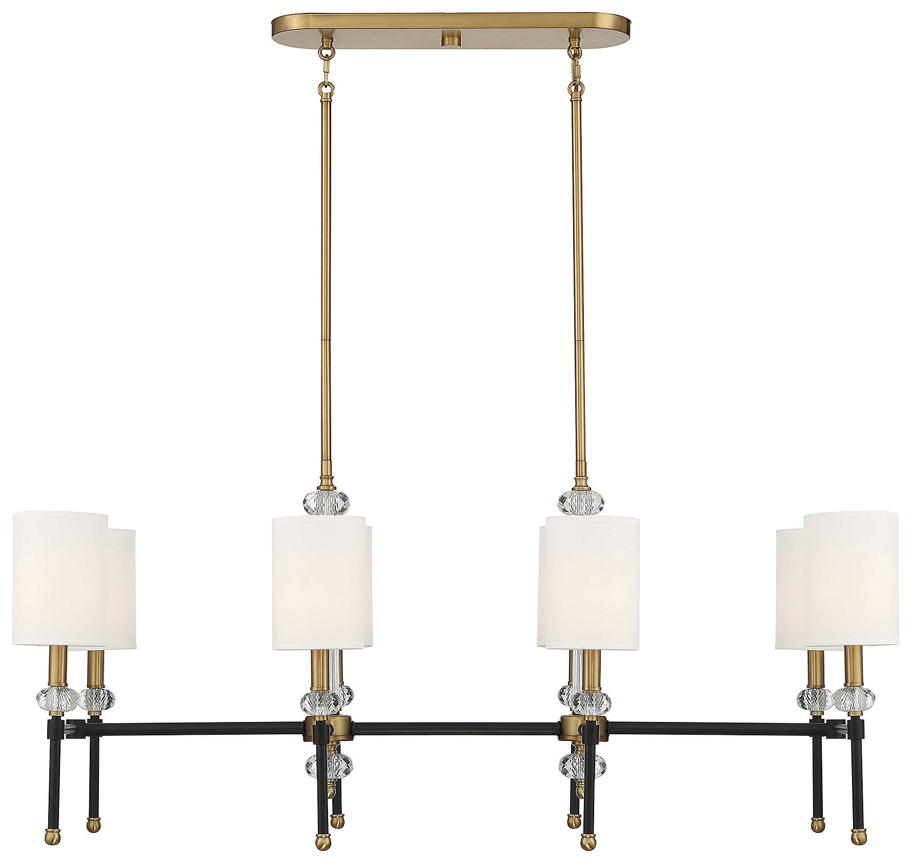 Image 5 Tivoli 8-Light Linear Chandelier in Matte Black with Warm Brass Accents more views