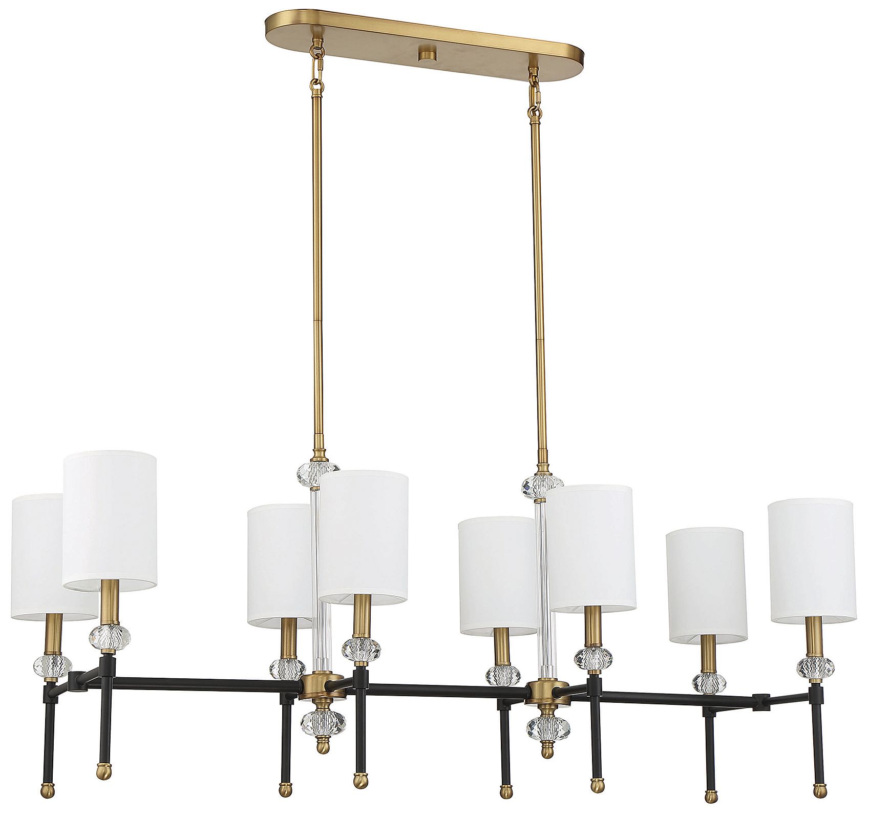 Image 6 Tivoli 8-Light Linear Chandelier in Matte Black with Warm Brass Accents more views