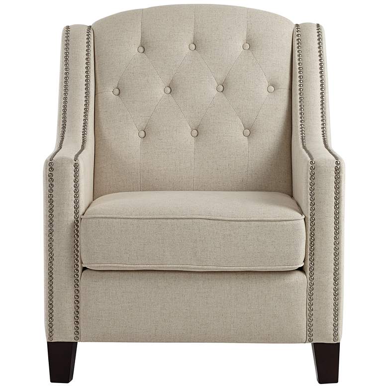 Image 7 Tivoli Beige Linen Tufted Armchair more views