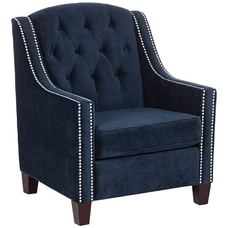 Image 2 Tivoli Bella Ink Blue Velvet Tufted Armchair