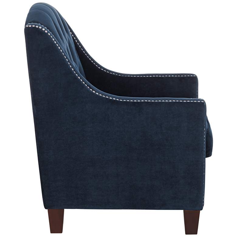 Image 5 Tivoli Bella Ink Blue Velvet Tufted Armchair more views