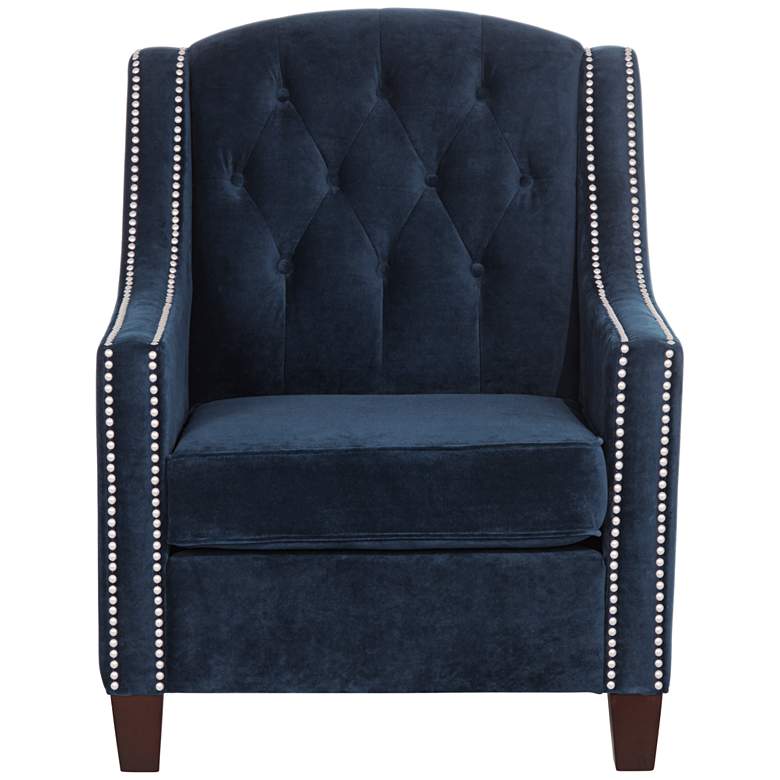 Image 7 Tivoli Bella Ink Blue Velvet Tufted Armchair more views