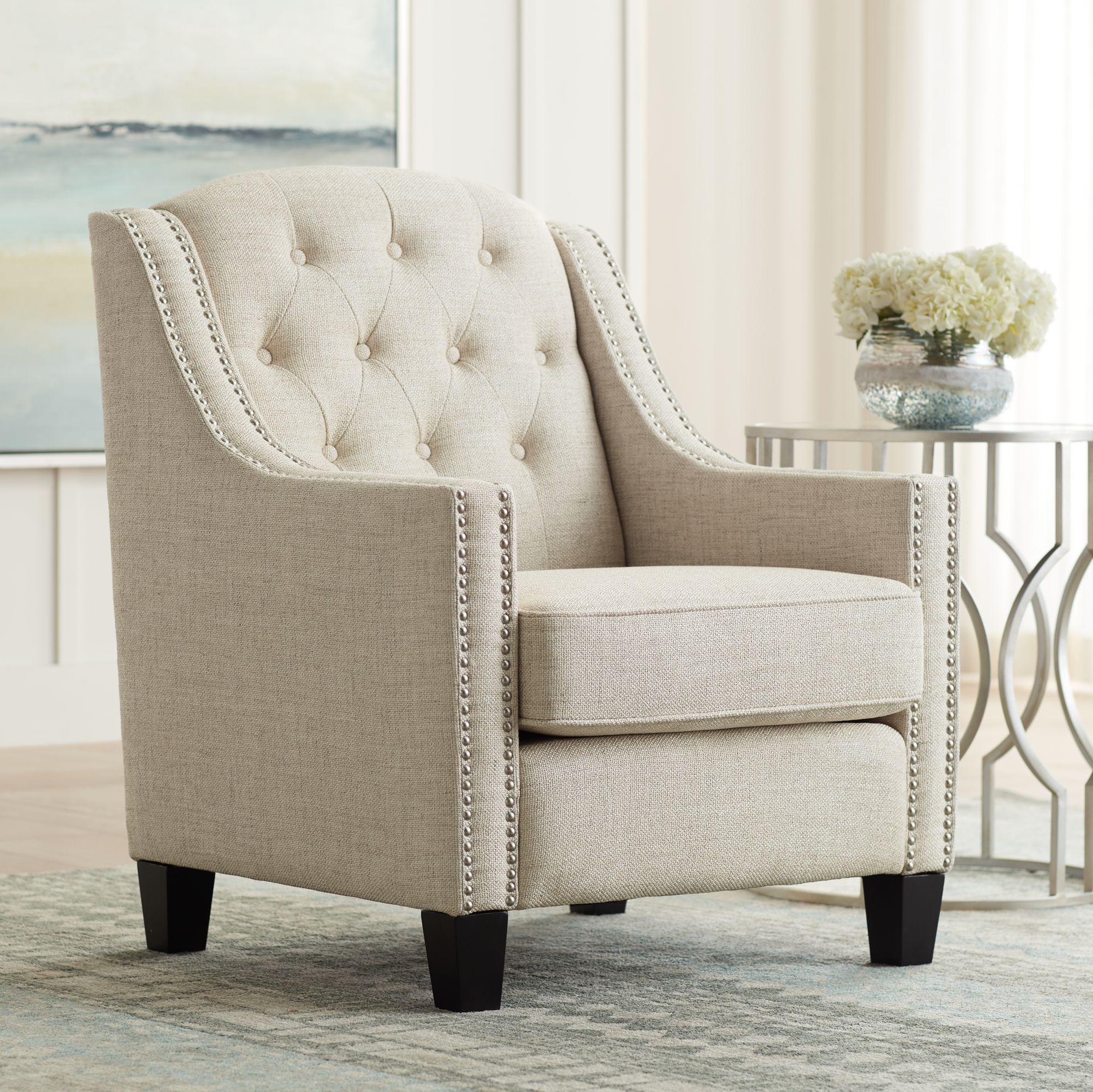 tufted arm chair