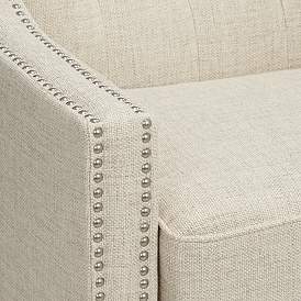 Image4 of Tivoli Ivory Linen Tufted Armchair more views