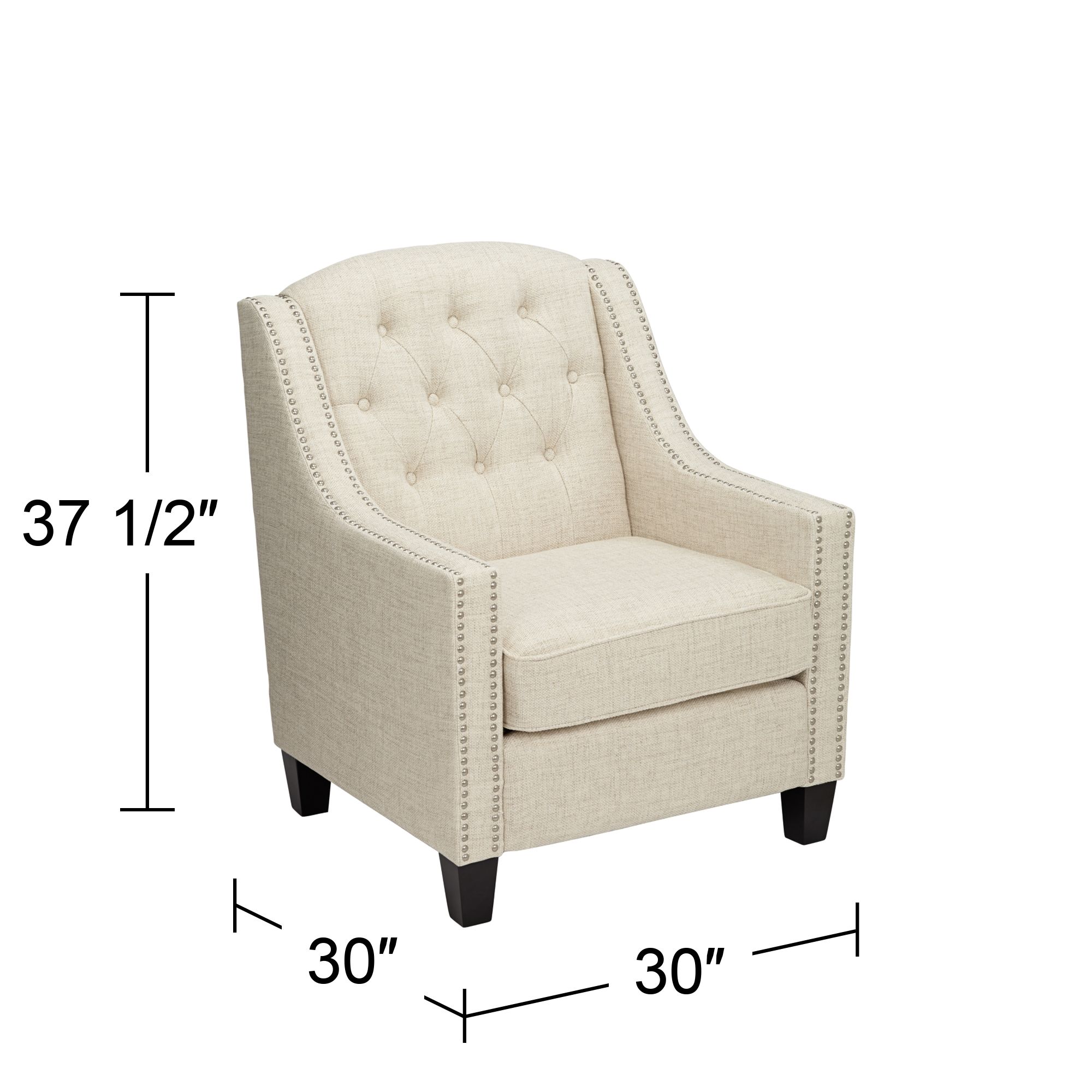 ivory tufted armchair