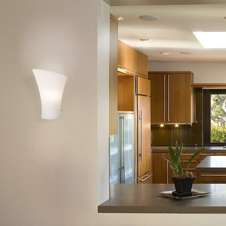 Image 1 Conico Collection 13" High Frost White Wall Sconce in scene