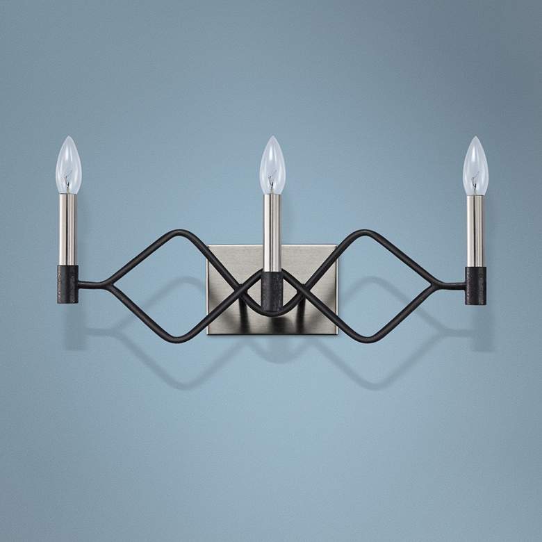 Image 1 To Circuit with Love 20"W 3-Light Black w/ Nickel Bath Light