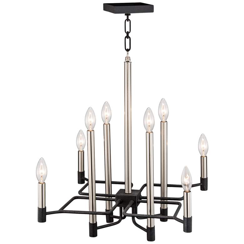 Image 1 To Circuit with Love 23"W Black w/ Nickel 8-Light Chandelier