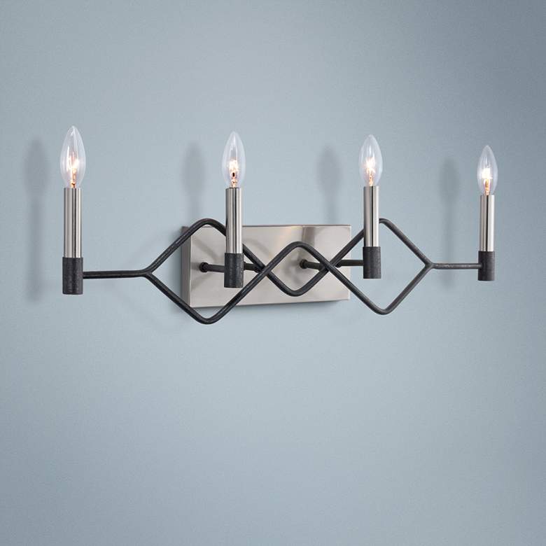 Image 1 To Circuit with Love 28"W 4-Light Black w/ Nickel Bath Light