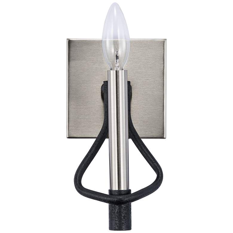 Image 1 To Circuit with Love 9 inch High Black and Nickel Wall Sconce