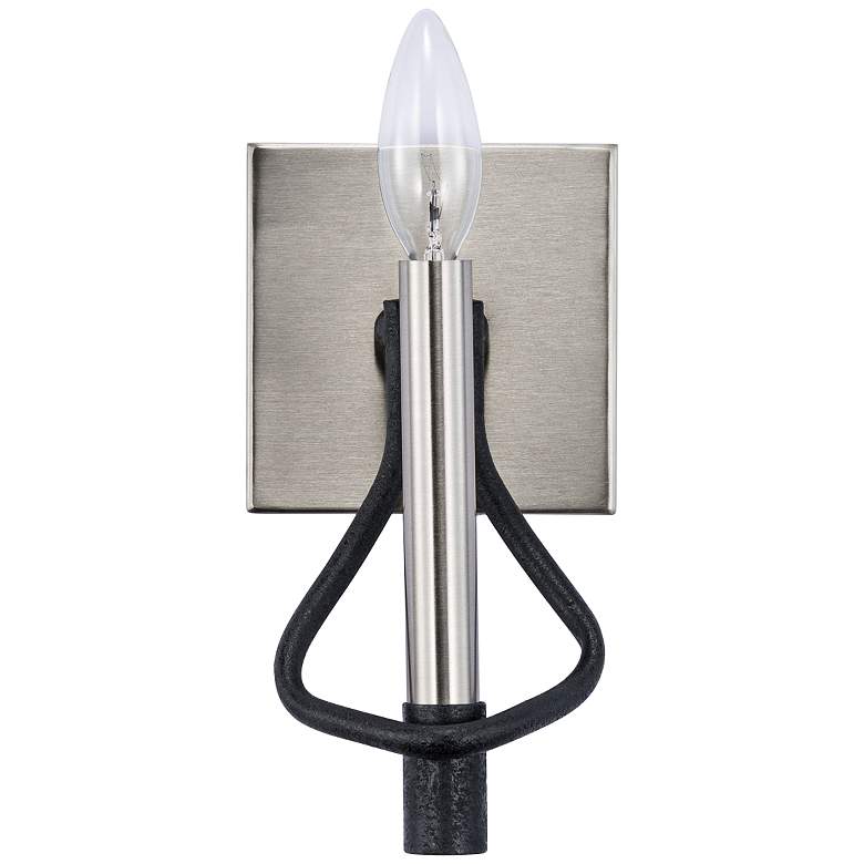 Image 1 To Circuit with Love 9" High Black and Nickel Wall Sconce