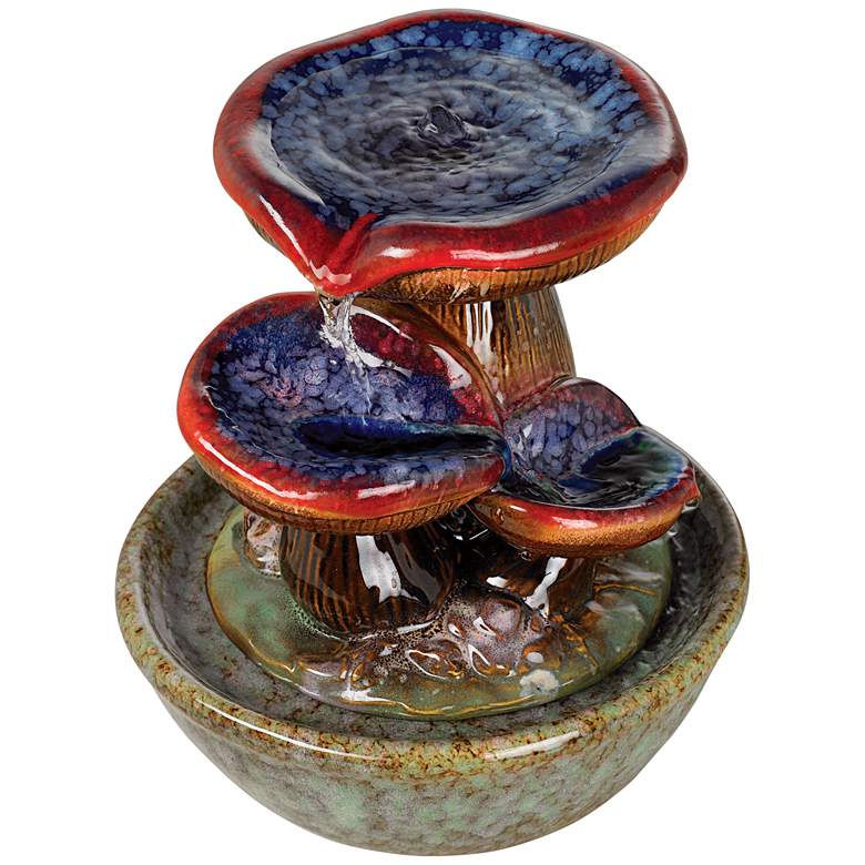 Toadstool 9 1/4 inch High Three Tier Tabletop Fountain