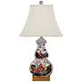 2_Tobacco Leaves 22" Multi-Color Square Gourd Porcelain Table Lamp