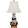 Tobacco Leaves 22" Multi-Color Square Gourd Porcelain Table Lamp