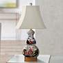 1_Tobacco Leaves 22" Multi-Color Square Gourd Porcelain Table Lamp