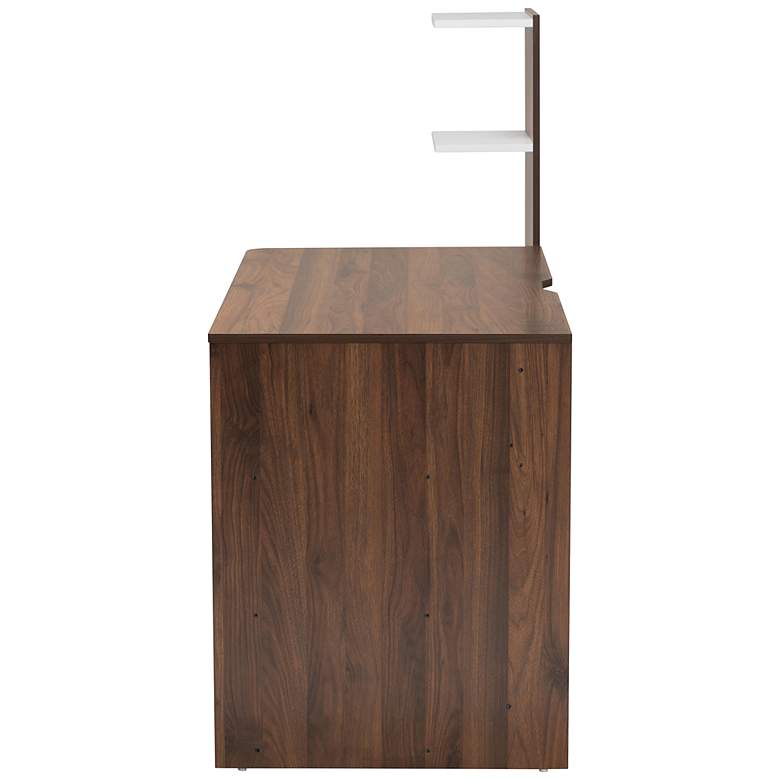 Image 7 Tobias 60 1/2" Wide White and Walnut 6-Shelf Computer Desk more views