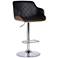 Toby Adjustable Swivel Barstool in Chrome Finish with Black Faux Leather