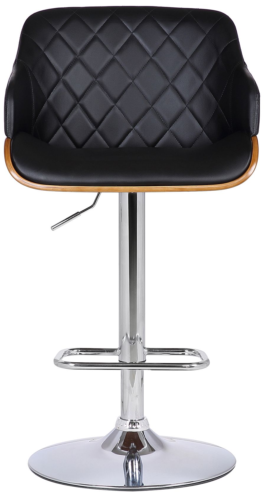 Image 2 Toby Adjustable Swivel Barstool in Chrome Finish with Black Faux Leather more views