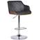 Toby Gray Faux Leather Swivel Adjustable Stool