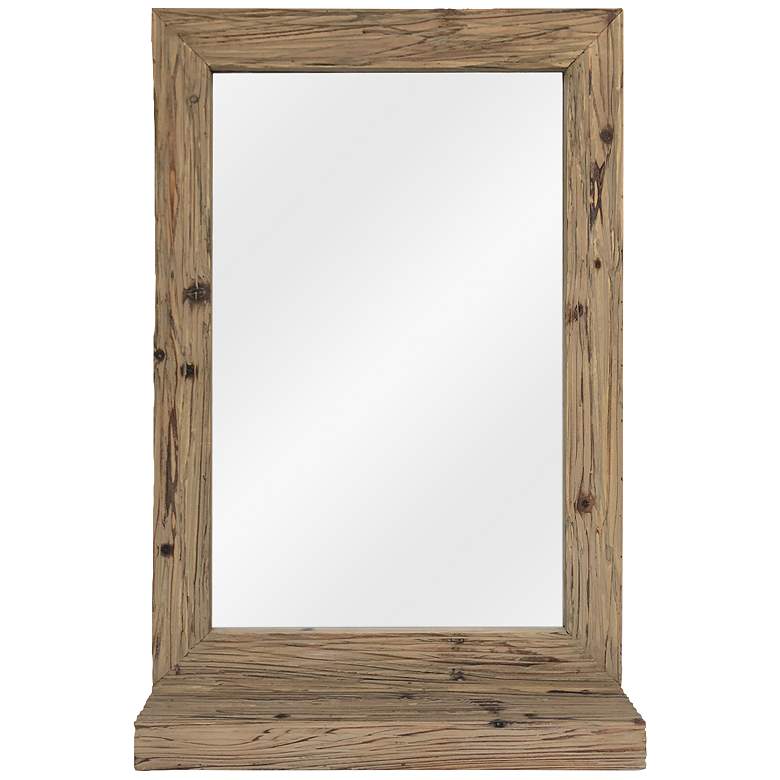 Image 1 Toby Natural Wood 24 inch x 36 1/2 inch Rectangular Wall Mirror