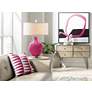 Toby Vivacious Pink Modern Glass Pull Chain Table Lamp in scene