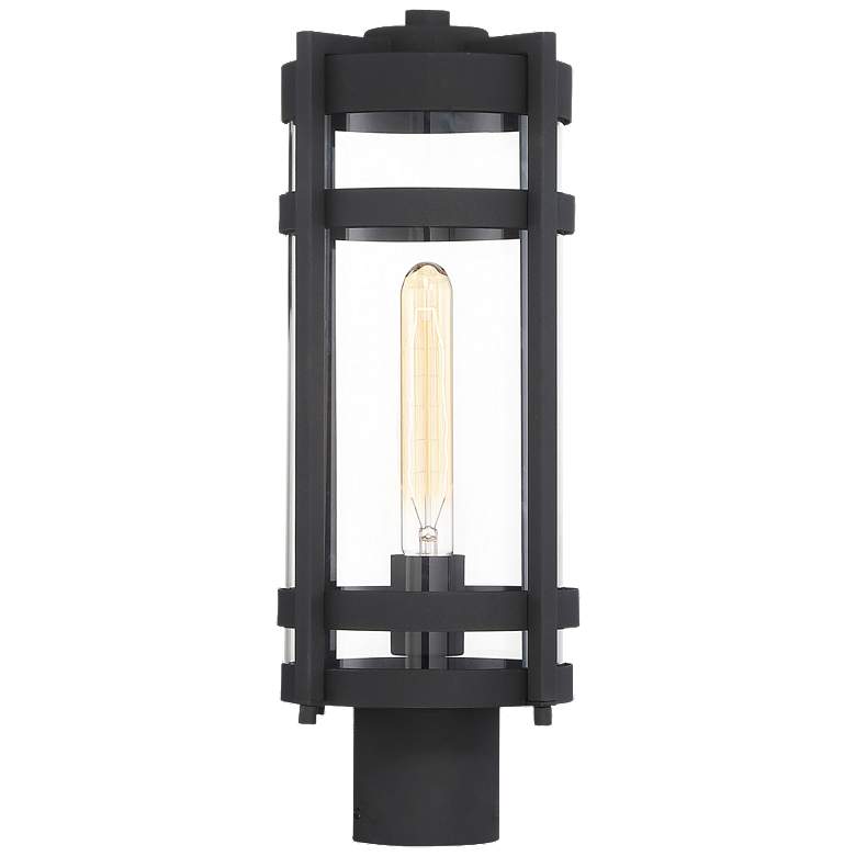 Image 1 Tofino; 1 Light; Post Lantern; Textured Black Finish with Clear Glass
