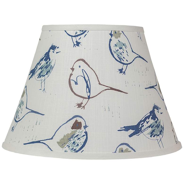 Image 1 Toile Blue and Brown Bird Empire Lamp Shade 6x12x8 (Spider)