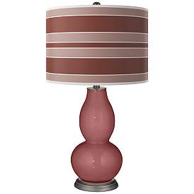 Image1 of Toile Red Bold Stripe Double Gourd Table Lamp