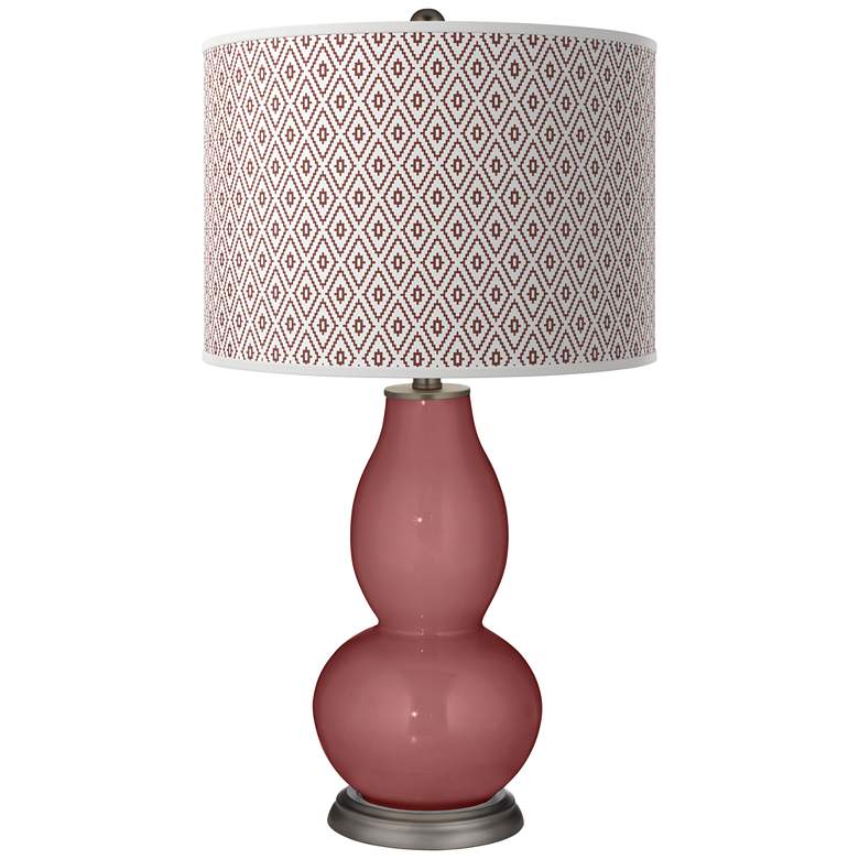 Image 1 Toile Red Diamonds Double Gourd Table Lamp