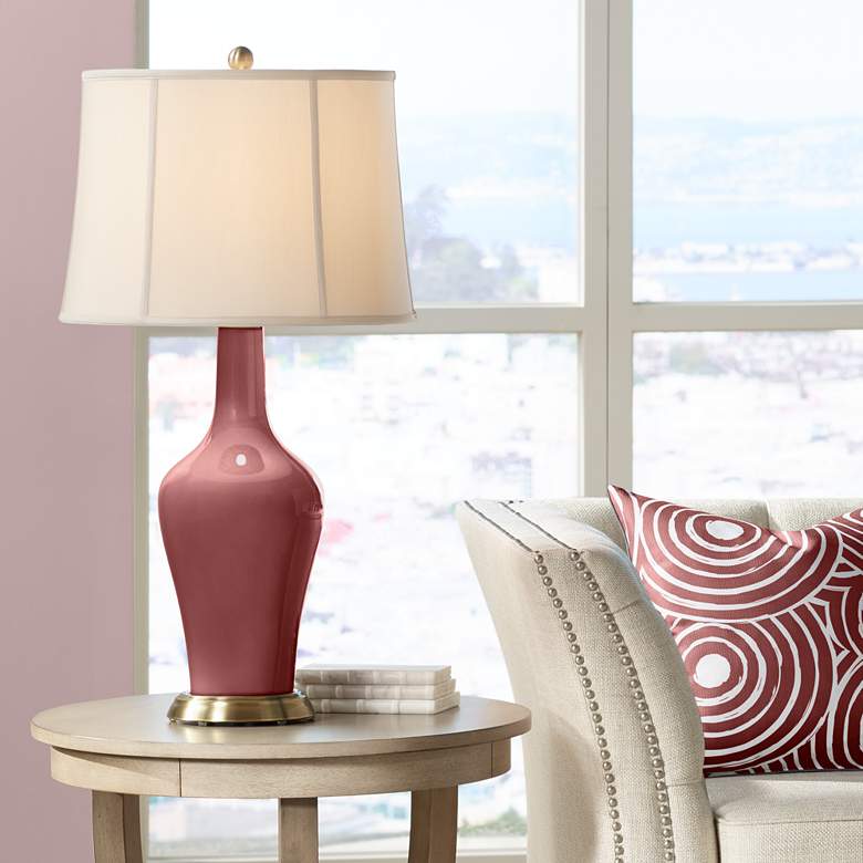 Image 1 Toile Red Fog Linen Shade Anya Table Lamp
