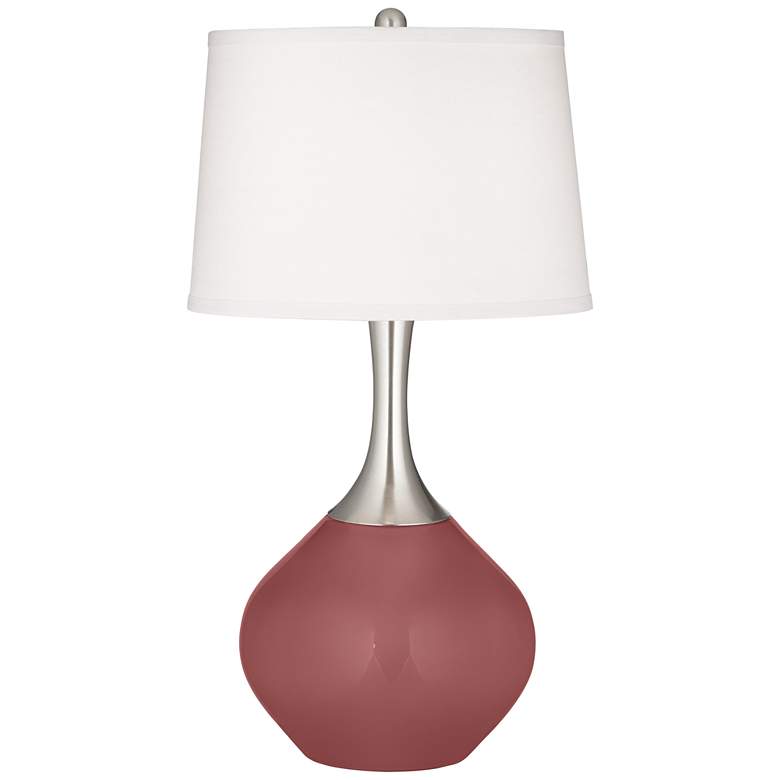 Image 2 Toile Red Fog Linen Shade Spencer Table Lamp