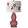 Toile Red Rose Bouquet Double Gourd Table Lamp