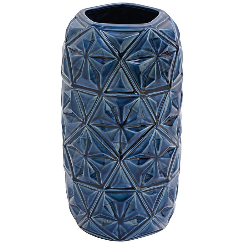 Image 1 Tokelau Polished Blue 14 inch High Ceramic Vase